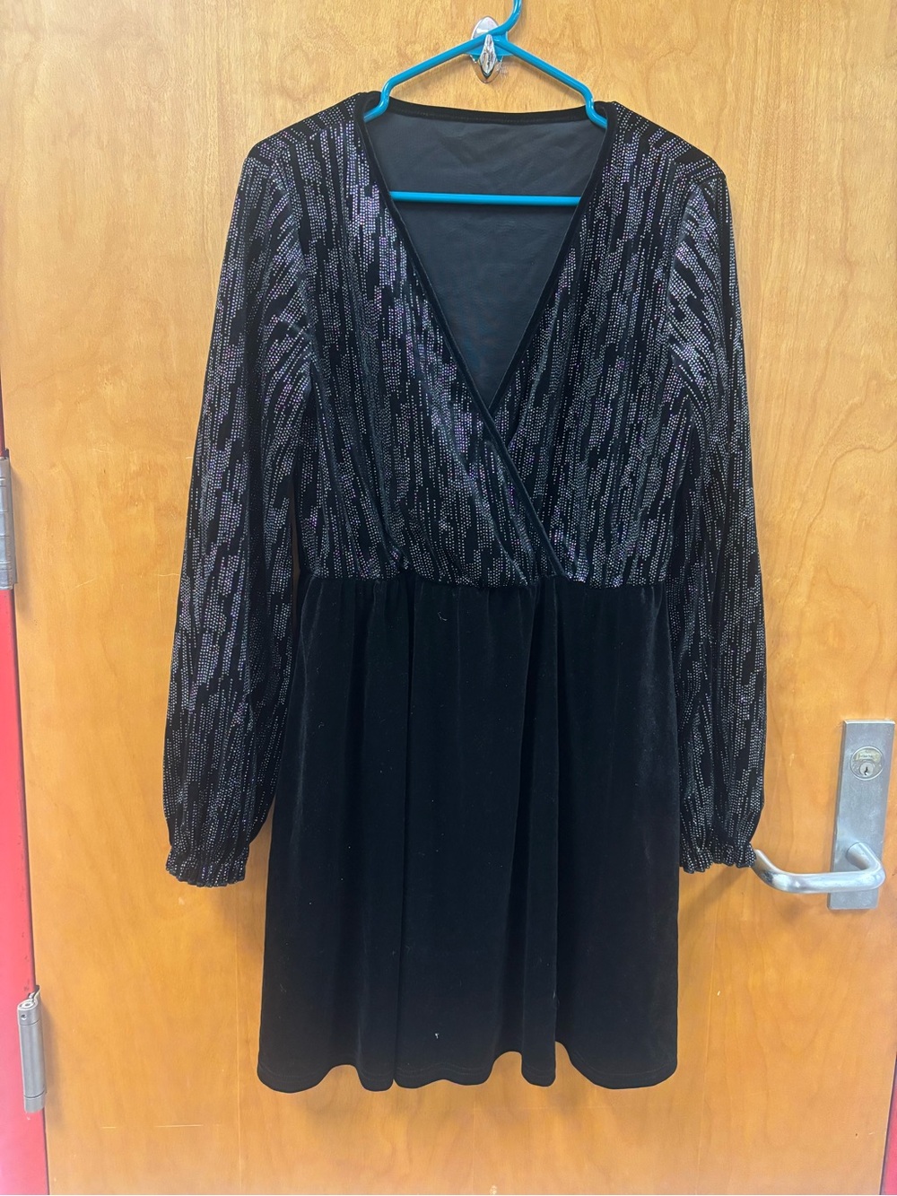 SHEIN black velvet dress with silver sequin XL